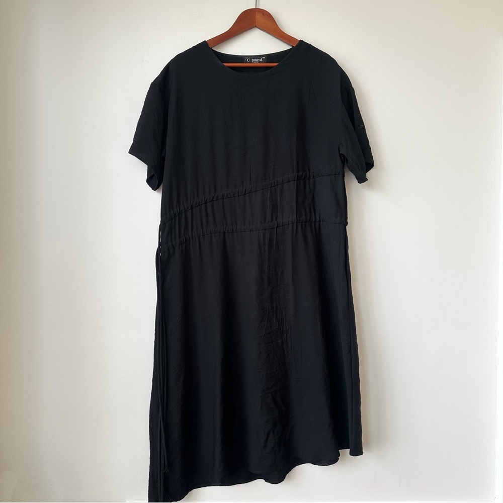 C YARD | KOREAN ASYMMETRICAL WAIST
TIE MIDI DRESS RELAXED FIT MULTI-WEAR STYLE